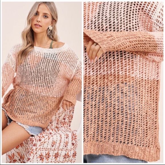 Color Block Wide Neck Sweater NWT - Picture 3 of 8